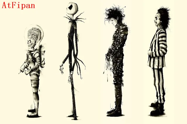 atfipan tim burton film beetlejuice edward scissorhands film poster atfipan tim burton film beetlejuice edward scissorhands film poster hot wandbilder fur wohnzimmer unframed leinwand