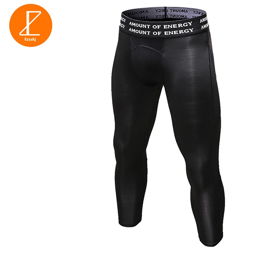 Ezsskj Mens Boys Compression Bottoms UnderWear 3/4 Pants PRO Athletic