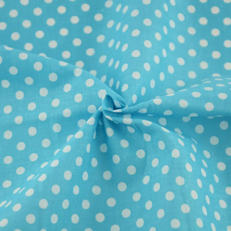 

Tissu Sky Blue Printed White Dots Designs Textile Patchwork Fabric Cotton Fabric Pre-cut Fat Quarter Sewing 2019 News Curtain