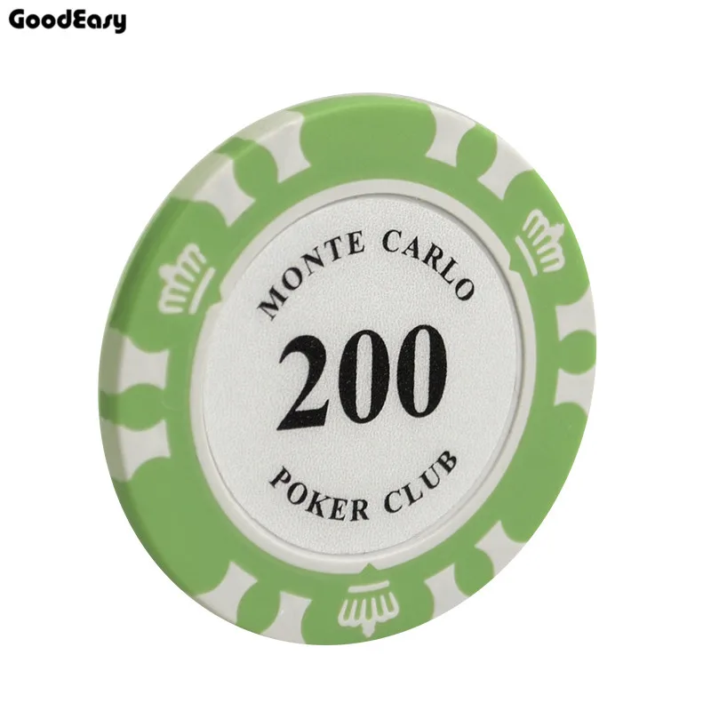 JIESITE 25 шт./компл. разные цвета, размеры: 14g казино Корона Монте Карло дизайн глины покер чип внутреннюю металлическую с отделкой Стикеры - Цвет: 200