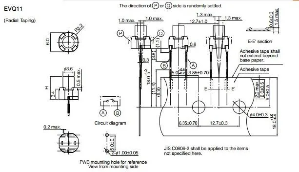 toque 6*6*5 2pin cabeça vermelha toque de um botão