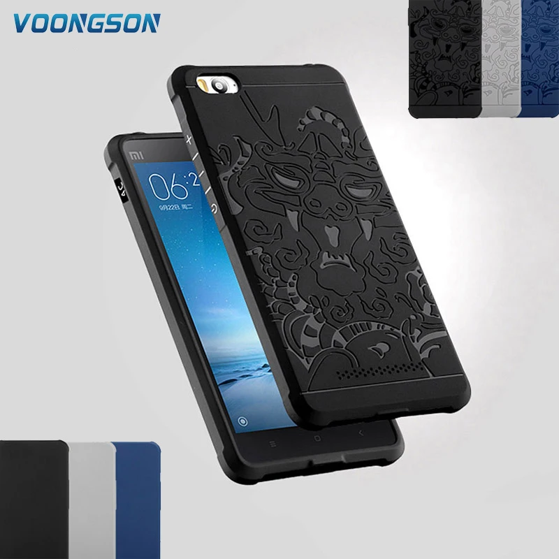 

Phone cases For Xiaomi Mi4C Case 5.0inch Shockproof Phone Bags 3D Dragon Soft Silicone Rubber Heavry Duty Back Cover Armor Mi 4C