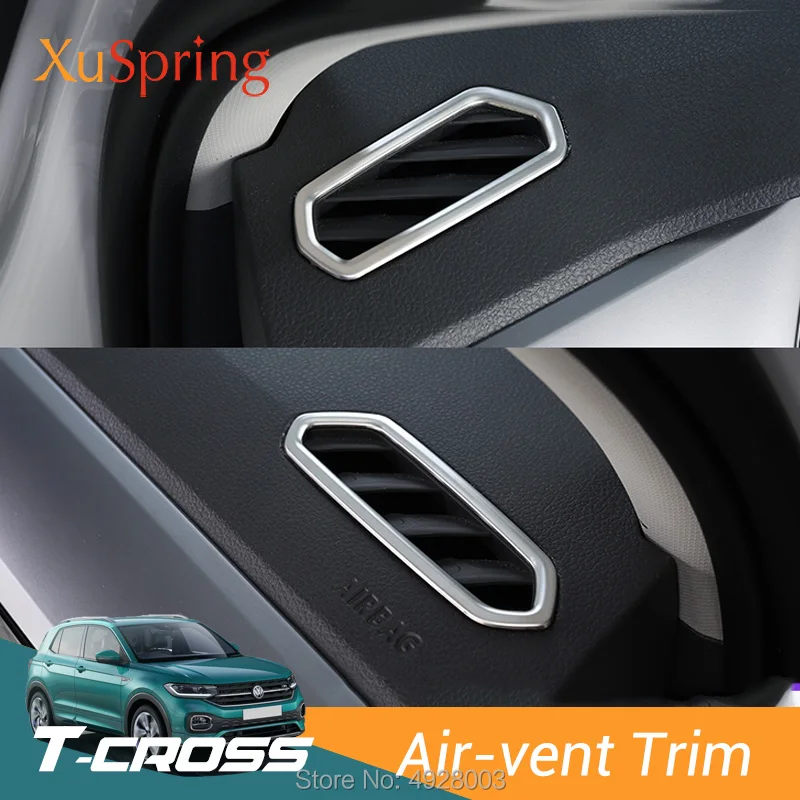 

Car A Pillar Air Vent Outlet Frame Stickers Garnish Trim Bezel Cover Styling for Volkswagen VW T-cross Tcross 2019 2020
