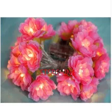 Новинка 2 м 20 светодиодный светильник в виде цветов сказочные огни Цветочные AA на батарейках Свадебные украшения вечерние рождественские гирлянды