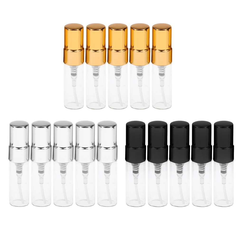 15Pcs 3ml Empty Perfume Aftershave Spray Bottles Refillable Makeup Cosmetics Travel Fine Mist Sprayer Containers