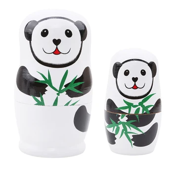 

Nesting Dolls Handmade Toys Gift Unisex Ethnic Panda Shape Toys For Girls Boys Baby Gift Panda Dolls
