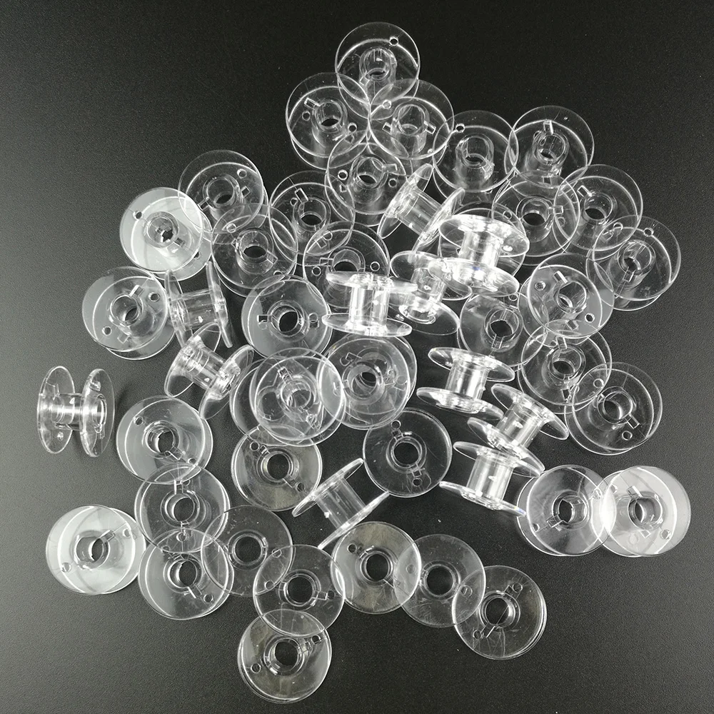 100 PCS 2x1cm Plastic Clear Home Sewing Machine Thread String Empty Bobbin Spools Bobbins | Дом и сад