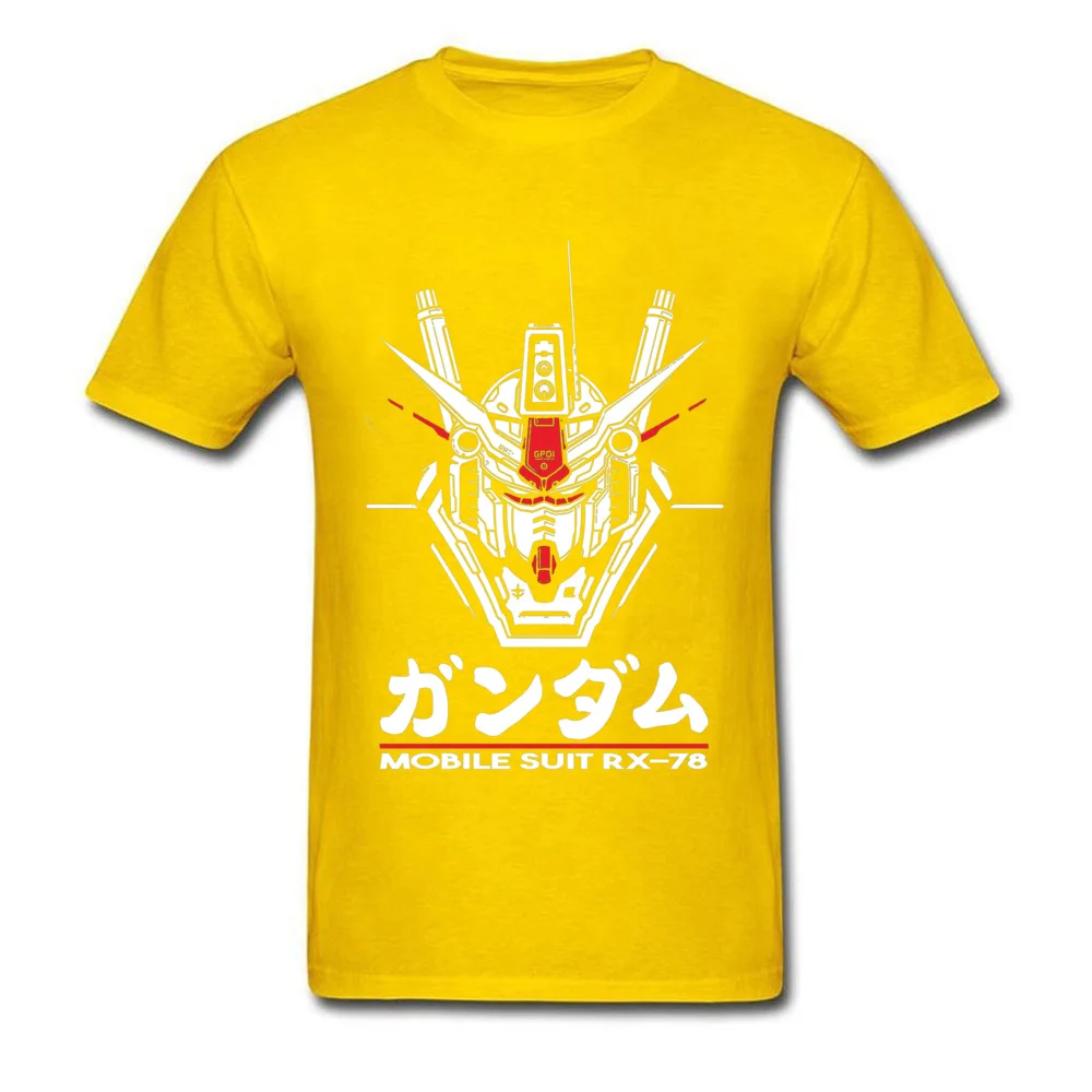 Gift RX 78 1819 Tops Shirt for Men Newest Summer Round Neck Pure Cotton Short Sleeve T-Shirt Fitness Tight Tops & Tees RX 78 1819 yellow