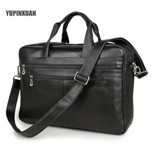 YUPINXUAN Europe Classical Black Cow Leather Travel Bags Men 17″ Laptop Handbags Large Capacity Briefcases Leather Messenger Bag