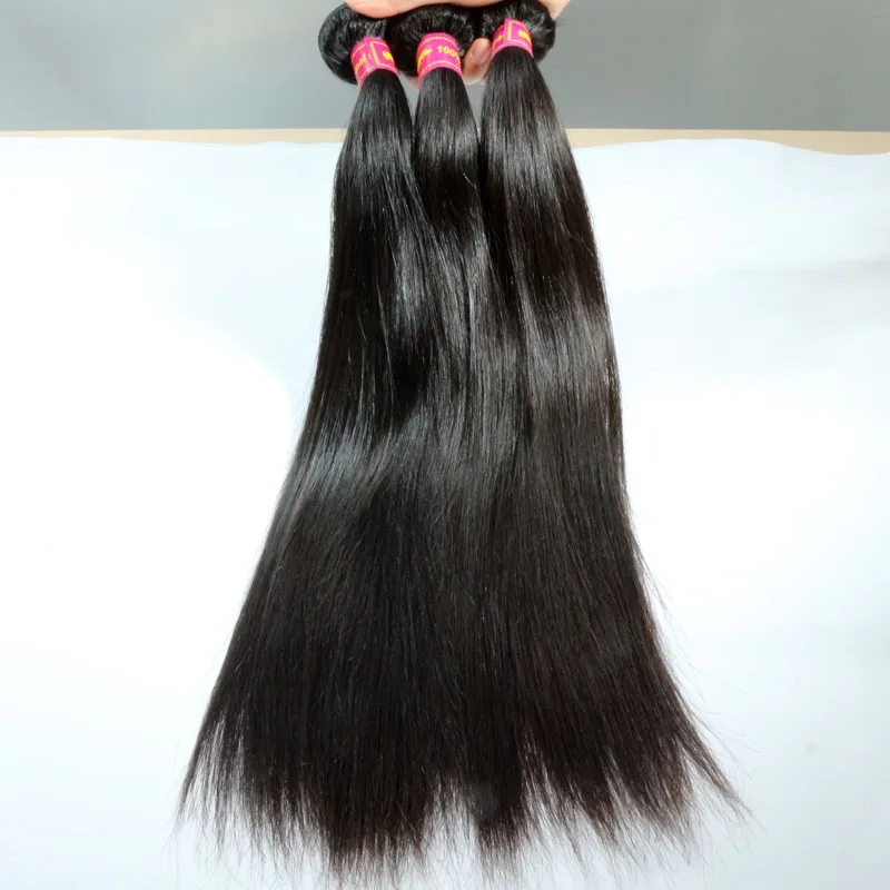 Ali queen hair Products 4 шт. в партии натуральный цвет 8 "~ 30" в наличии бразильские Виргинские Необработанные прямые человеческие волосы плетение