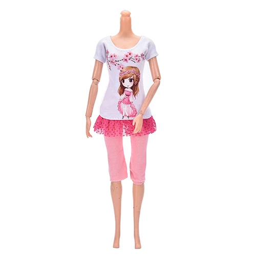 

Kawaii Child Toy Casual Summer Outfits Suits For Barbie Doll Wintersweet Two-piece Set Best Gift Baby Toy Doll Accessories