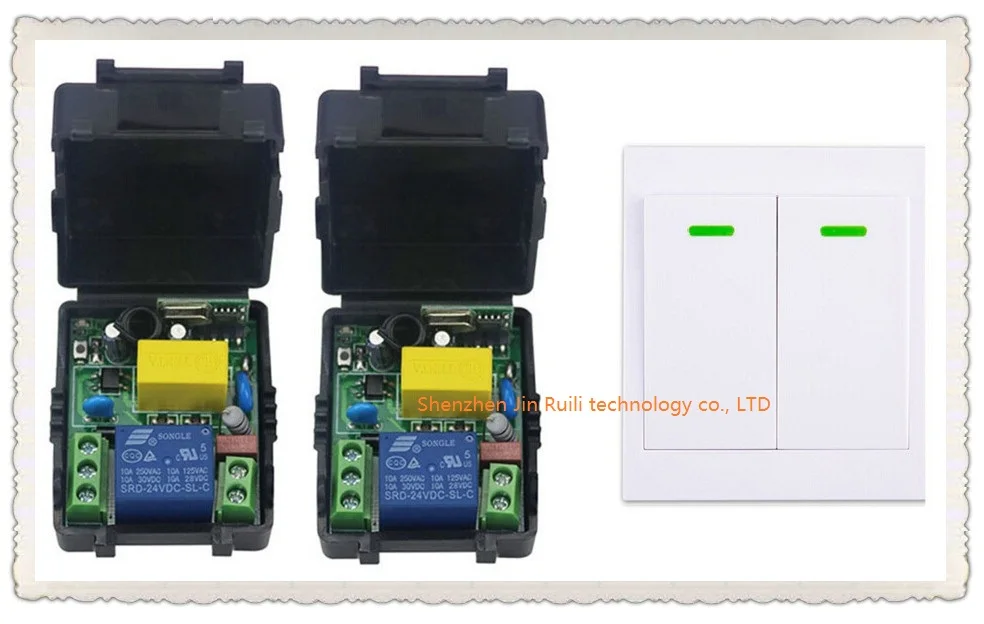 

New AC 220 V 1CH Wireless Remote Control Switch System Receiver + Wall Panel Remote Transmitter Sticky Remote Smart Home Switch