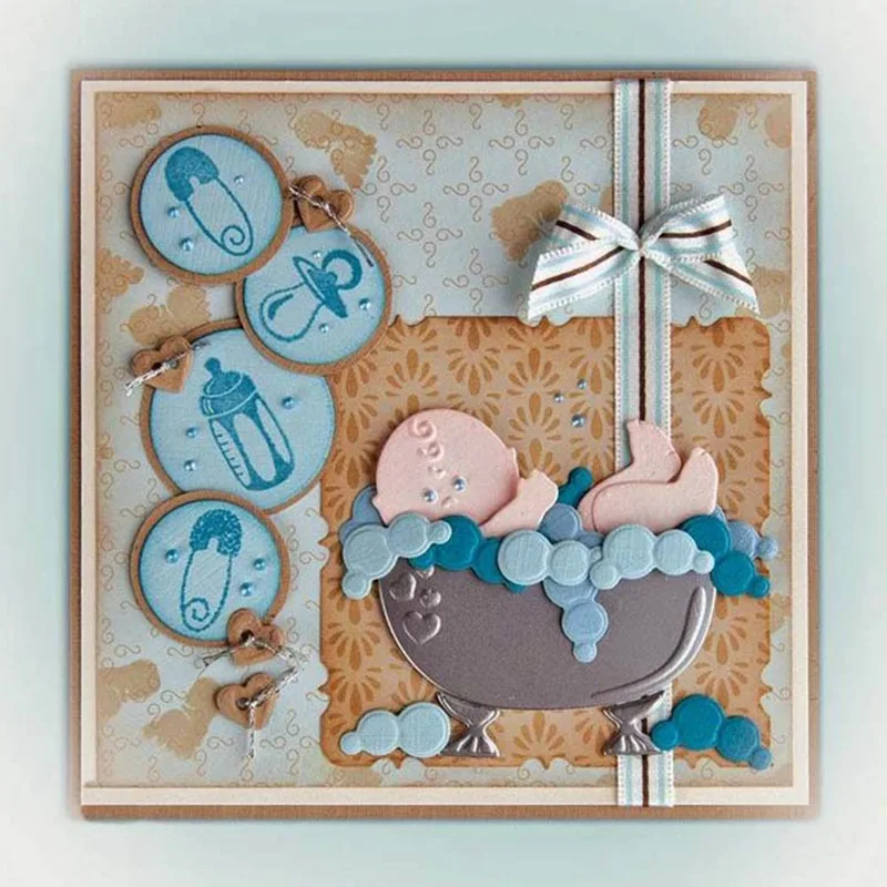 

Bath And Stroller Stencil Metal Cutting Dies For DIY Scrapbooking Paper Card Craft Dies Photo Album Embossing DIY Paper Card