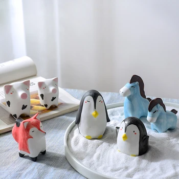 

Jingdezhen ceramic Mini Animal arts crafts handmade miniature figurines for fairy garden creative home decoration accessories
