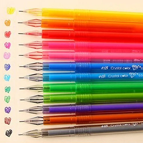 12 Colors Students Cartoon Fresh Star Color Cute Gel Pen Set Study Stationery | Канцтовары для офиса и дома