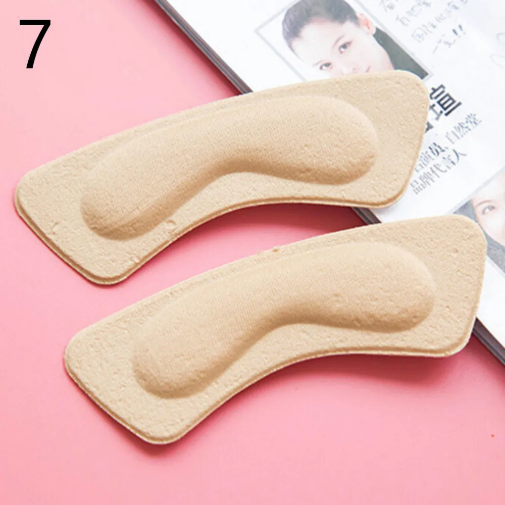 Fashion 2pcs Practical Sticky Fabric Shoes Back Heel Inserts Insoles Pads Cushion Liner Grips High Quality Braces & Supports