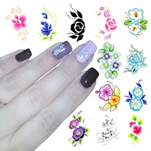 WUF 1 лист дополнительно Цветущий цветок дизайн ногтей Водные Наклейки переводные наклейки ногти инструменты для ногтей