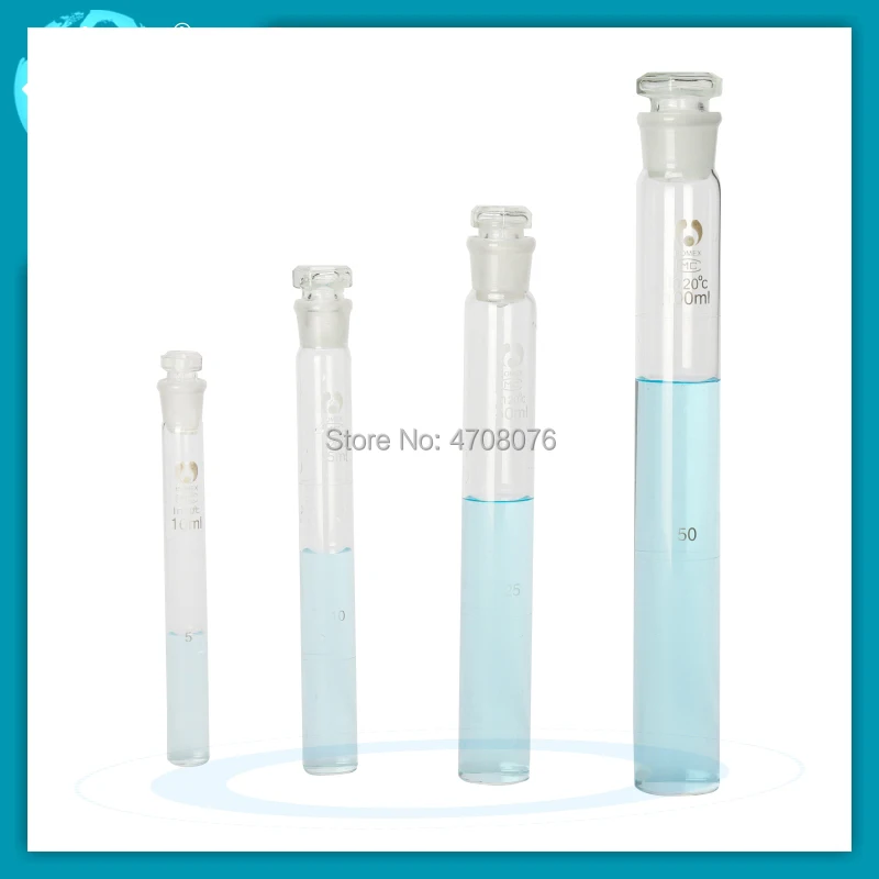 Glass colorimeter tube with cover Colorimetric cylinder Comparator Color comparison tube for
