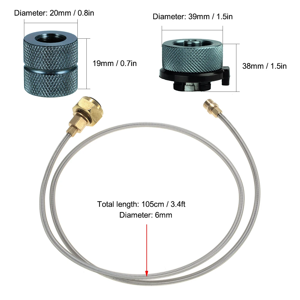 Outdoor Camping Stove Adapter Propane Refill Adapter for Gas Stove Burner LPG Flat Cylinder Coupler Gas Conversion Head Set