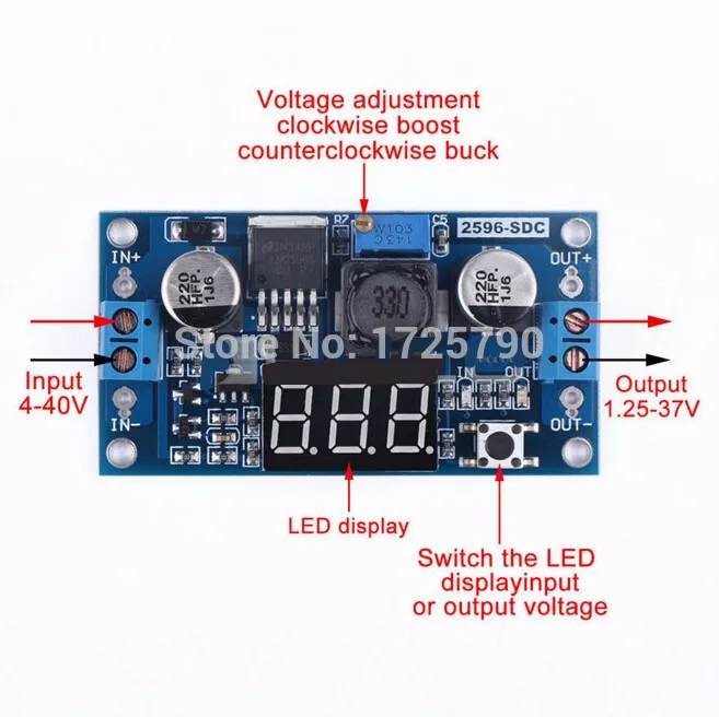 2pcs-lot-LM2596-Adjustable-Voltage-Regulated-Power-Supply-Converter-24v-to-12v-12-Volt-to-5v