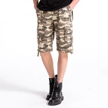 Мужской комбинезон шорты модные камуфляжные хлопок высокое качество Мульти-карман размера плюс повседневные мужские шорты 5 цветов AF3239