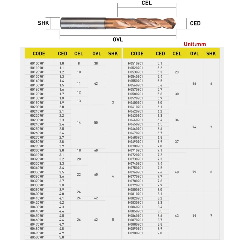 1 шт. спиральное сверло HRC65 1,0-9,0 мм твердосплавное сверло для металла brocas para metal foret metaux твердое сверление металла