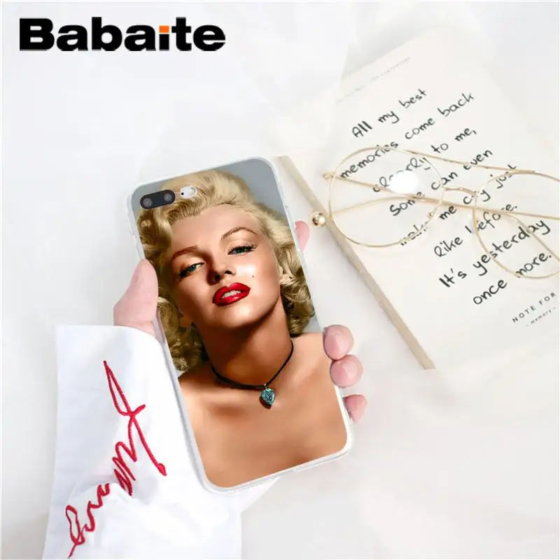 Babaite marylin monroe, TPU, аксессуары для телефонов, чехол, оболочка для iPhone 8, 7, 6, 6S Plus, X, XS MAX, 5, 5S, SE, XR, 10, чехол