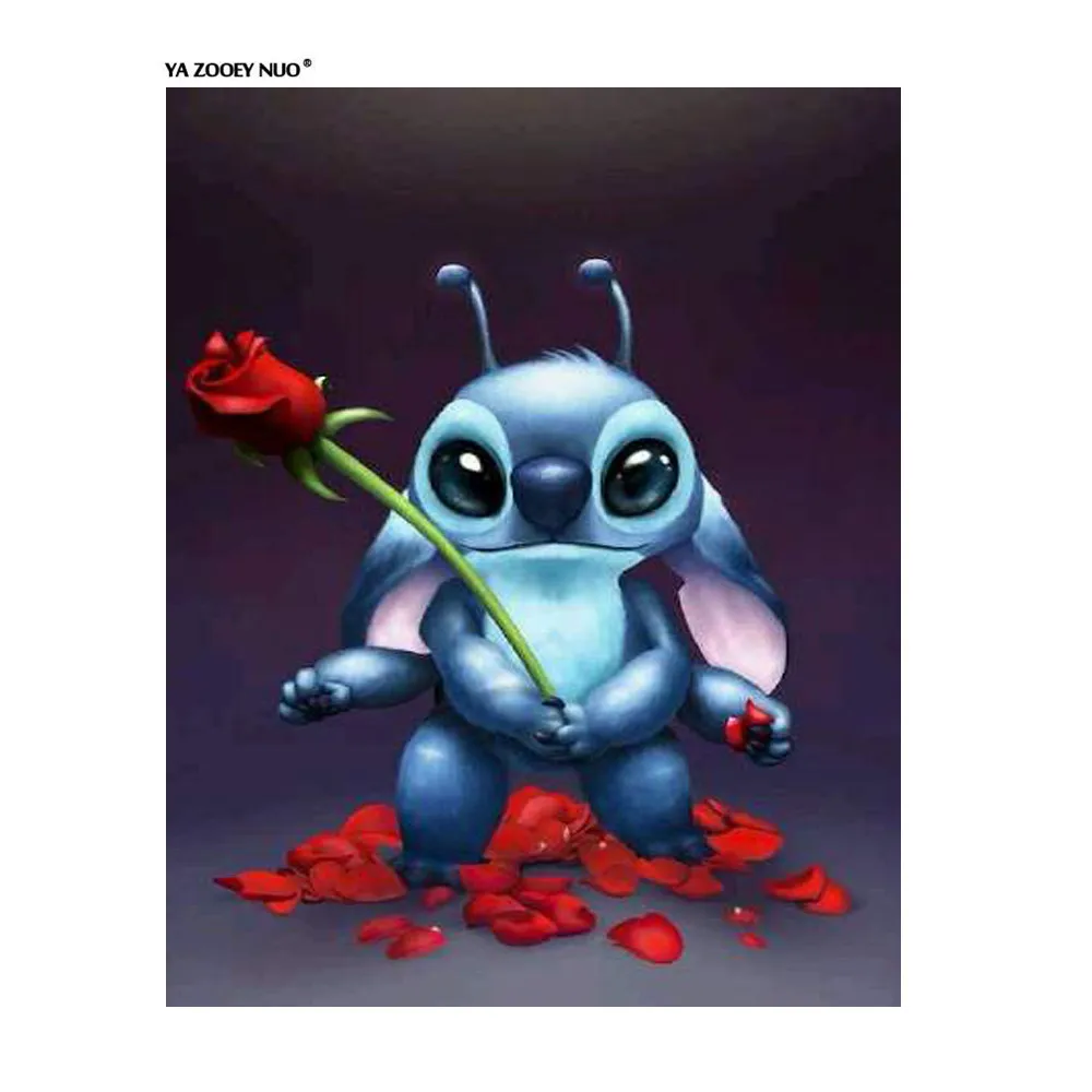 

5D DIY Diamond Painting Cartoon Character rose 3D Diamond Embroidery Cartoon Cross Stitch Mosaic Needlework Home Decor YU274