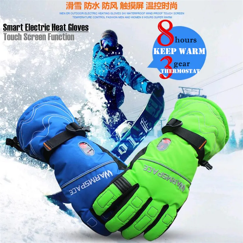5600MAH Smart Touch Screen Electric Heated font b Gloves b font Outdoor font b Ski b