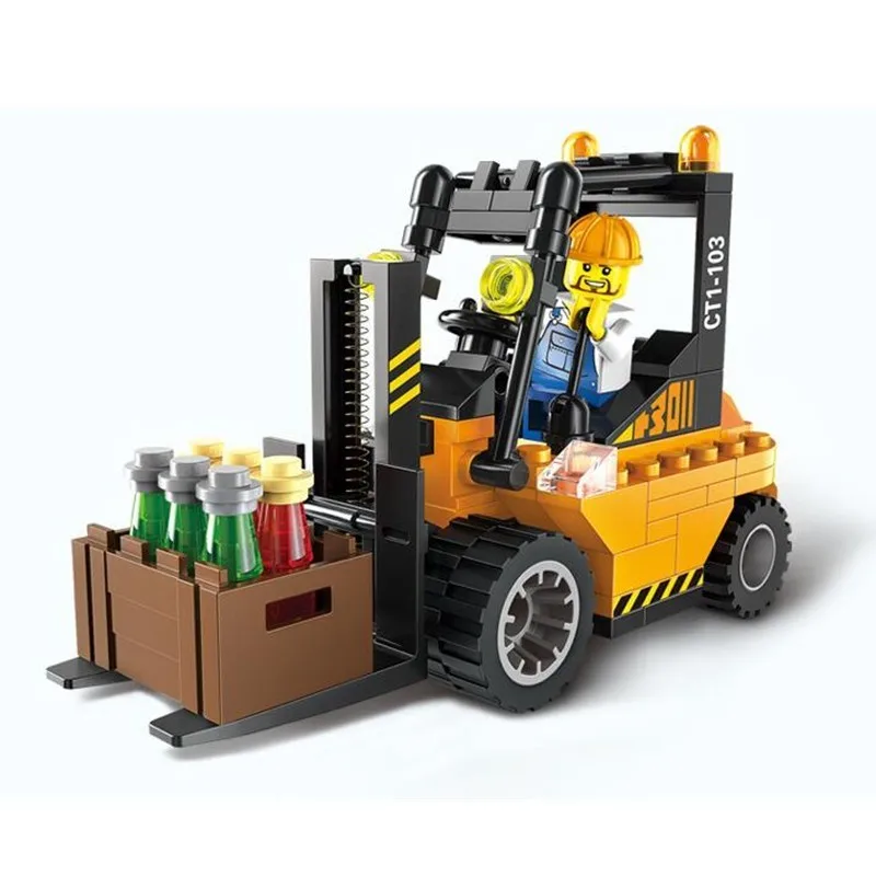 ENLIGHTEN 115 шт., серия City, вилочный погрузчик, строительные блоки для грузовиков, строительные блоки, игрушки для детей, рождественский подарок