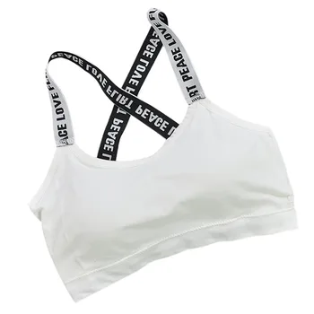 

Women Sports Bra Sexy Tube Top Type Outer Sports Vest Inner Sports Bra With English Alphabet Pattern Shoulder Straps Sports Bra