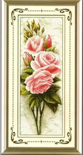 CS-1340 Cross Stitch Kit Pink Roses Rose Flower Flowers.jpg