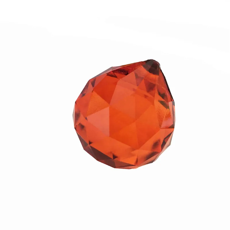 40mm Orange Crystal Chandelier Balls Glass Faceted Prism Ball Hanging