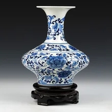 Басоны керамика голубая и белая фарфоровая ваза украшение дома технология подарок