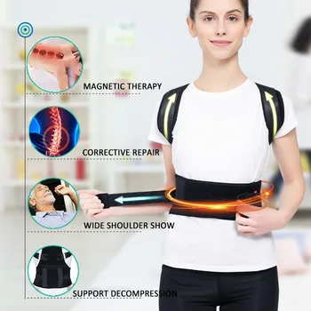 Adjustable Magnetic Posture Corrector Back Support Correction Belt Shoulder Braces Waist Care ALS88