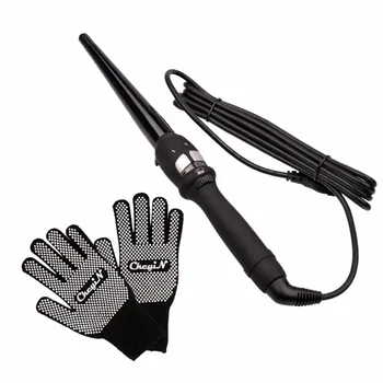 

New 14-25MM Hair Curlers Styling Tool Fast Heating Ceramic Curling Iron Roller Waver Ceramic Coated Wand Deep Curly with Glove