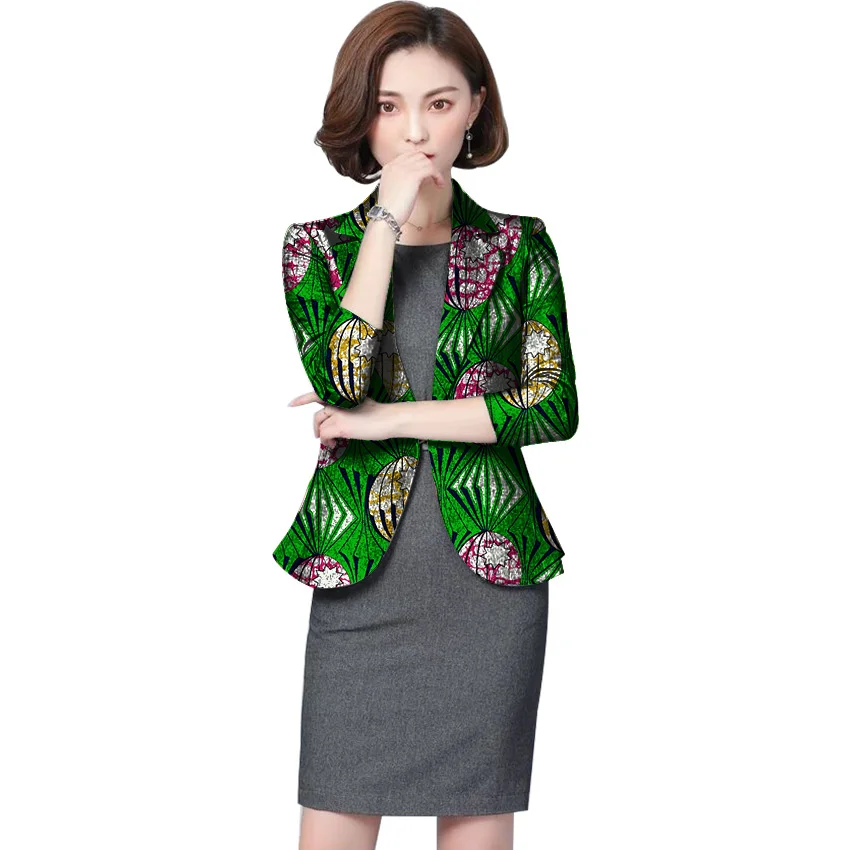 African Print Women Suit font b Jacket b font Fashion Africa Festive Ladies Formal Blazers Coat