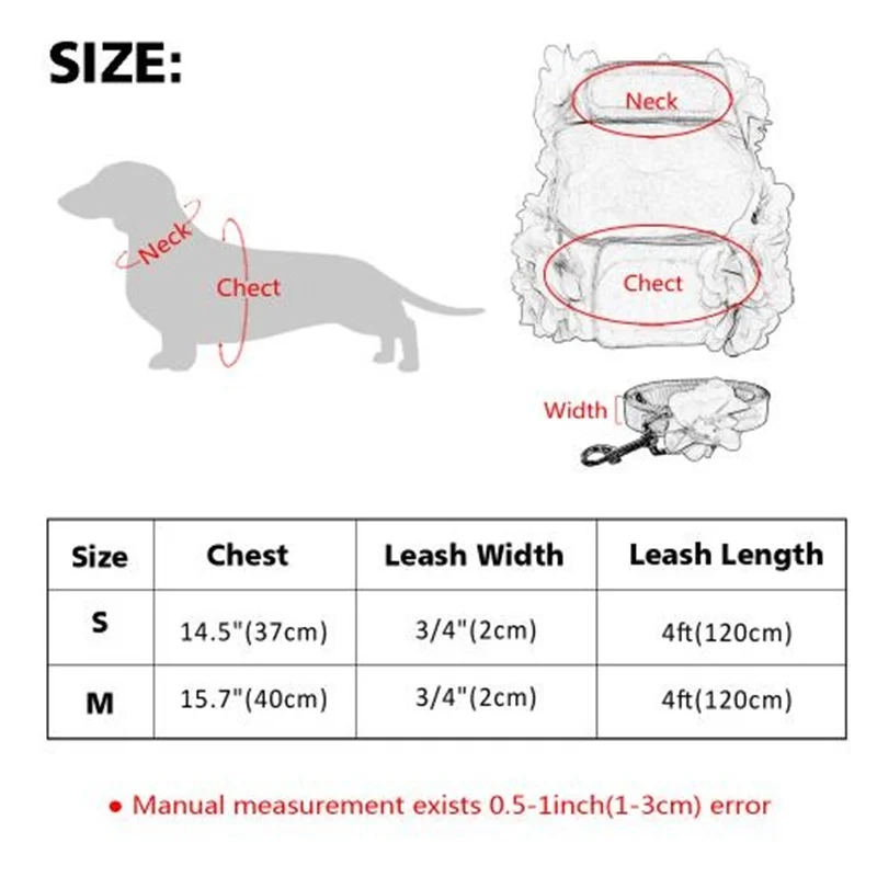 Розовый цветок собаки жгут мягкий дышащий щенок свинцовый поводок набор Регулируемый для маленьких собак и кошек сбруя-жилет ремень для чихуахуа Йорк