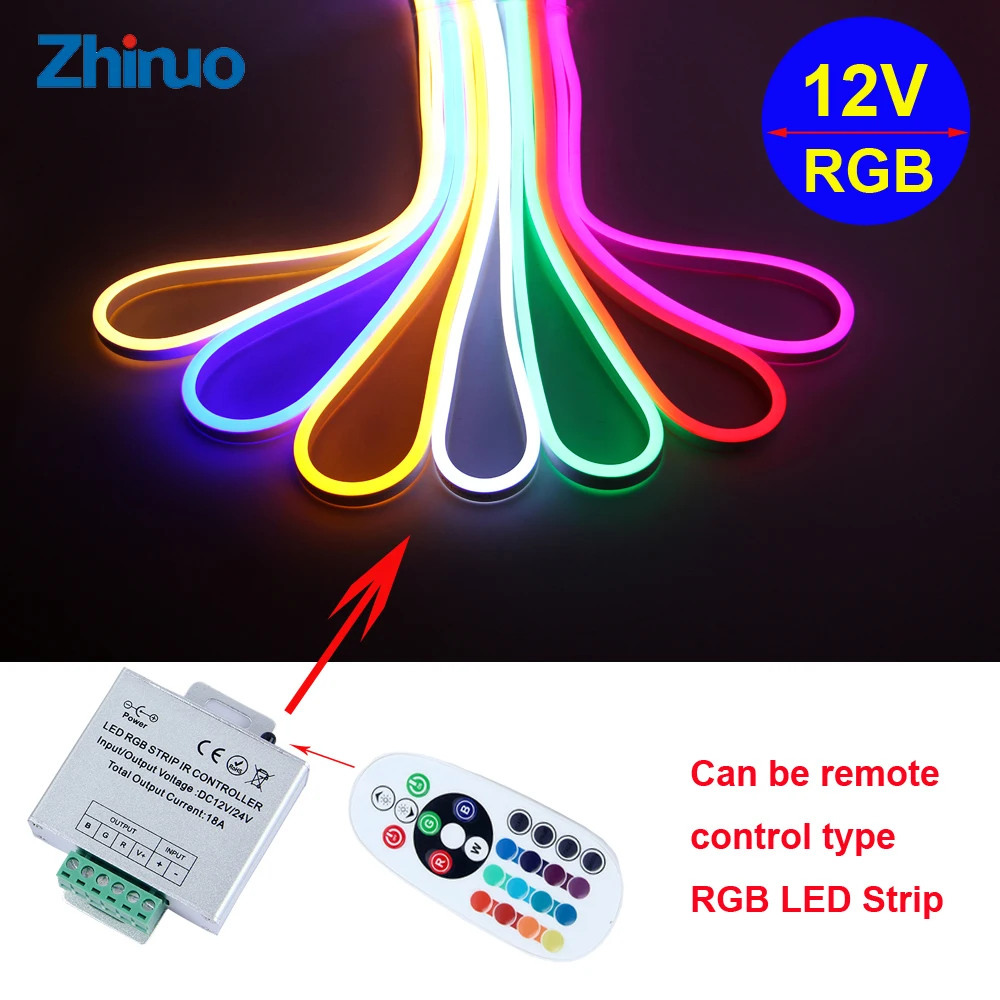 SMD5050 RGB LED Strip DC12V 1M-5M-10M 15M 20M Flexible Neon Led Light Desk Lighting Waterproof Home