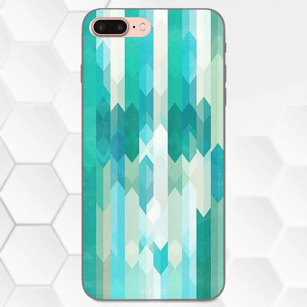 Мягкий чехол из ТПУ для Apple iPhone 4 4S 5 5S SE 6 6S 7 8 Plus X XS Max XR Water Mint Chevron Arrow|Бамперы| |