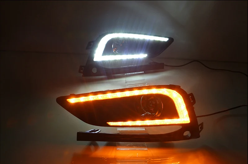 Мигающий светодиодный Габаритные огни для Chevrolet Cruze противотуманных фар 12 В LED DRL с указатели поворота мигает в машине