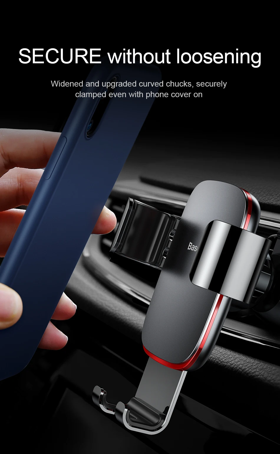 Универсальный автомобильный держатель для телефона Baseus для iPhone, samsung, S9 Plus, huawei, автомобильный держатель, крепление на вентиляционное отверстие, металлический гравитационный держатель для мобильного телефона