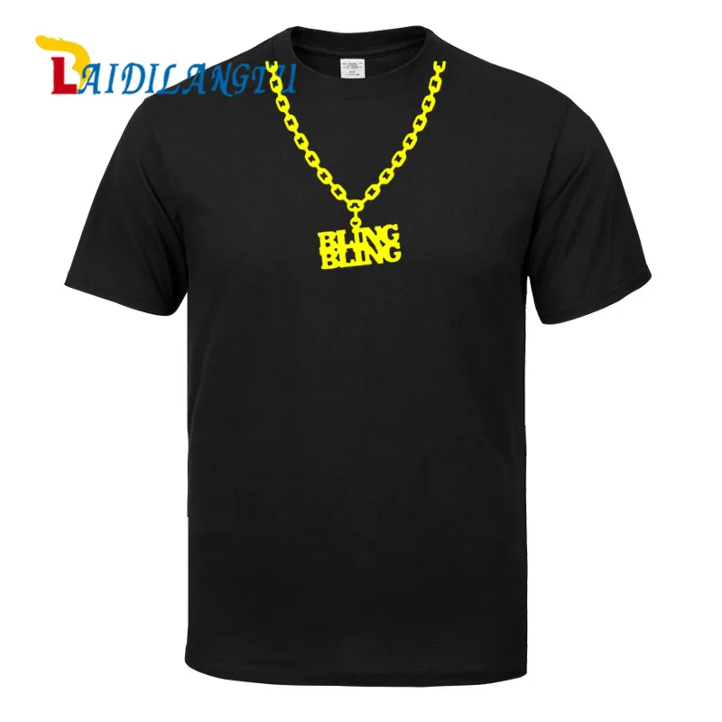 

men clothes 2018 Bling bling, Chain, Gangster, Rap inspired Men's Printed T-Shirt Round Neck short sleeve t shirt