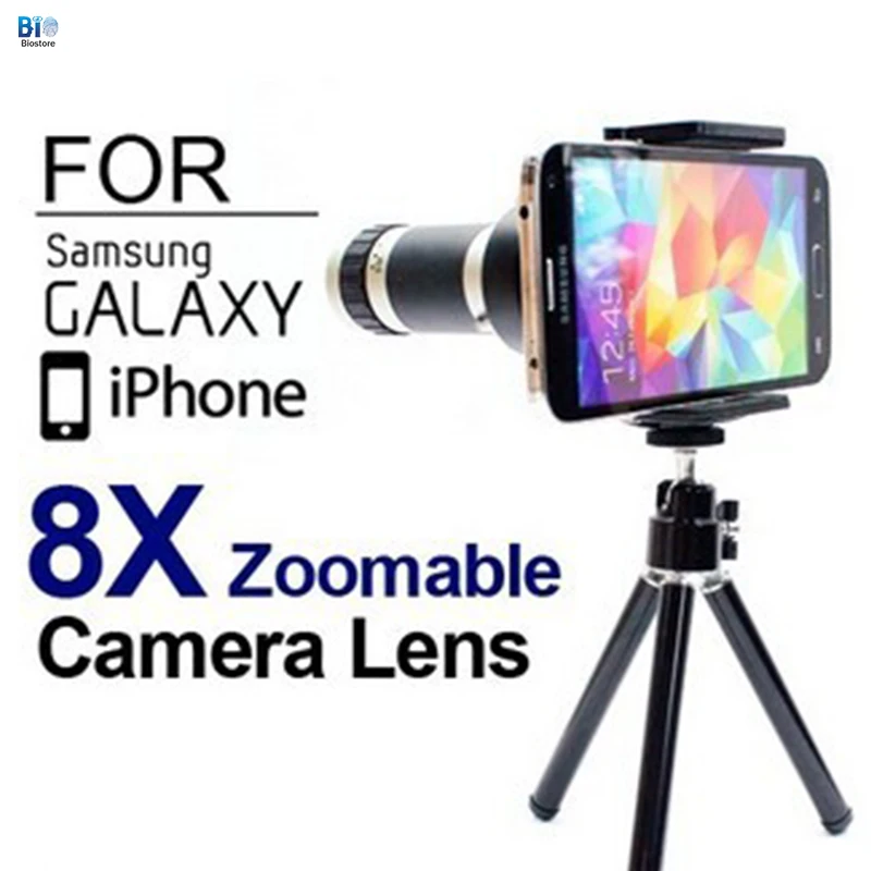 

Biostore 8X Zoomable Camera Lens For Iphone Telescope Telephoto Lentes Para Celular Universal Smartphone Camera Lens