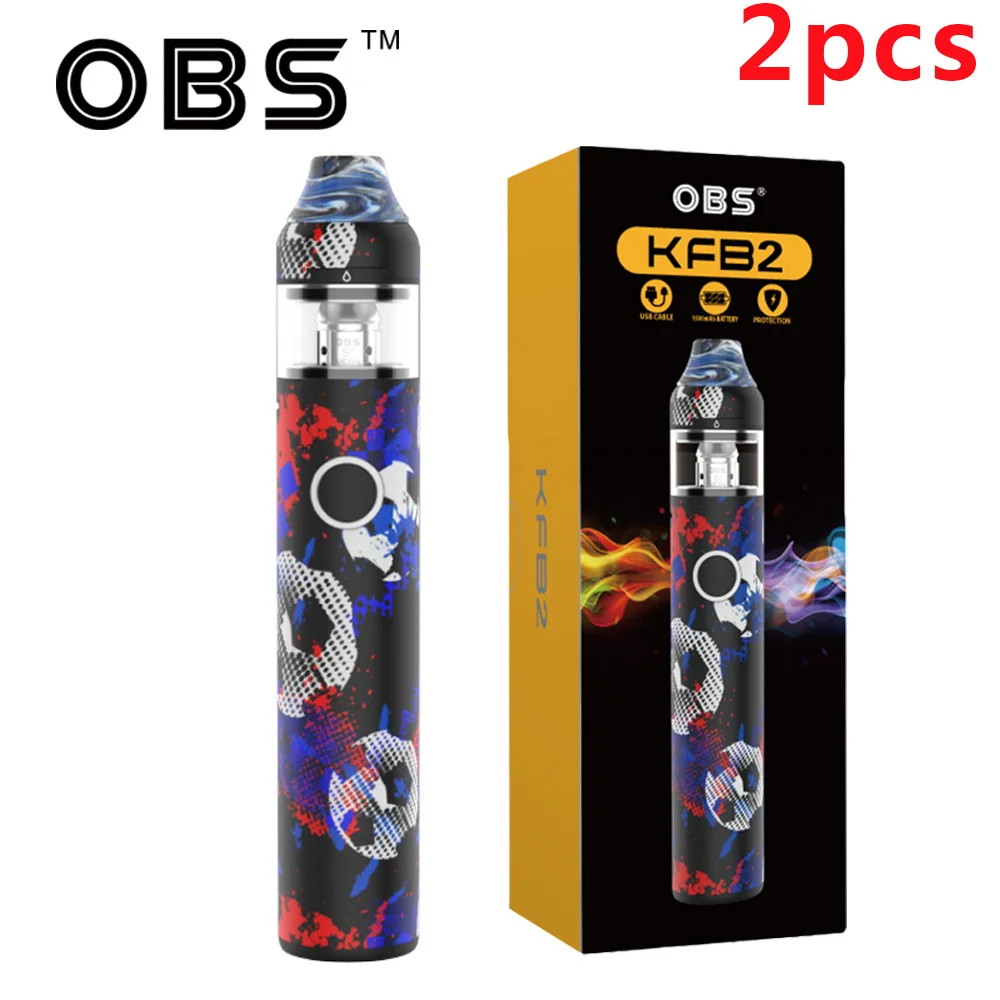 

2pcs Vape kit OBS KFB2 AIO Starter Kit 1500mAh Built-in Battery With 2ml Tank Atomizer E Cigarette Kit VS vape pen kits