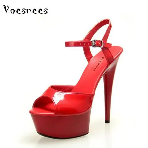 

Wedding Shoes Women Shoes 2016 New 15cm High-heeled Sexy Fish Mouth with T-Taiwan Catwalk Models Show Car Show Female Sandals