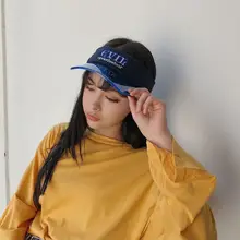 Харадзюку стиль унисекс лето пустой Топ бейсбольная кепка прозрачная панель с широкими полями забавная вышитая буквами Солнцезащитная пляжная Солнцезащитная шляпа