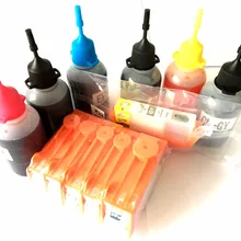 6 цветов PGI-725 CLI-726 набор для наполнения чернил для принтера Canon PIXMA MG8170 MG6170 MG6270 MG8270 принтеры PGBK BK C M Y GY