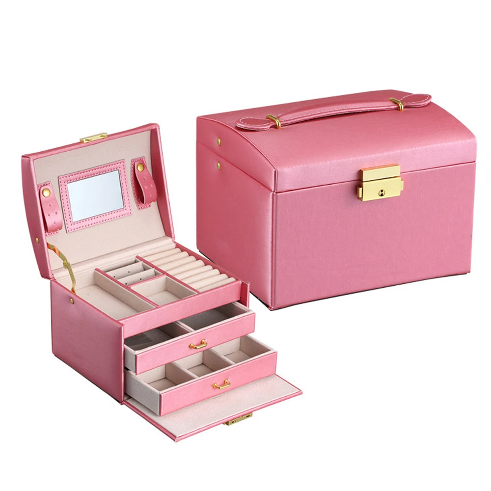 

Jewelry Box Rings Bracelet Carrying Case Earrings Organizer Holder Storage Packaging Box Casket Crocodile Pattern