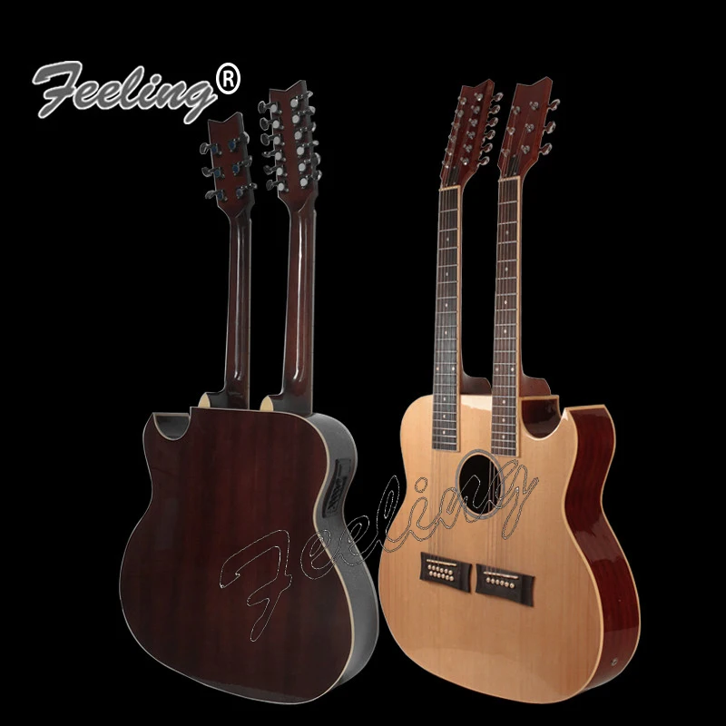 

Spruce top/ Sapele back side Double neck high quality guitar Feeling
